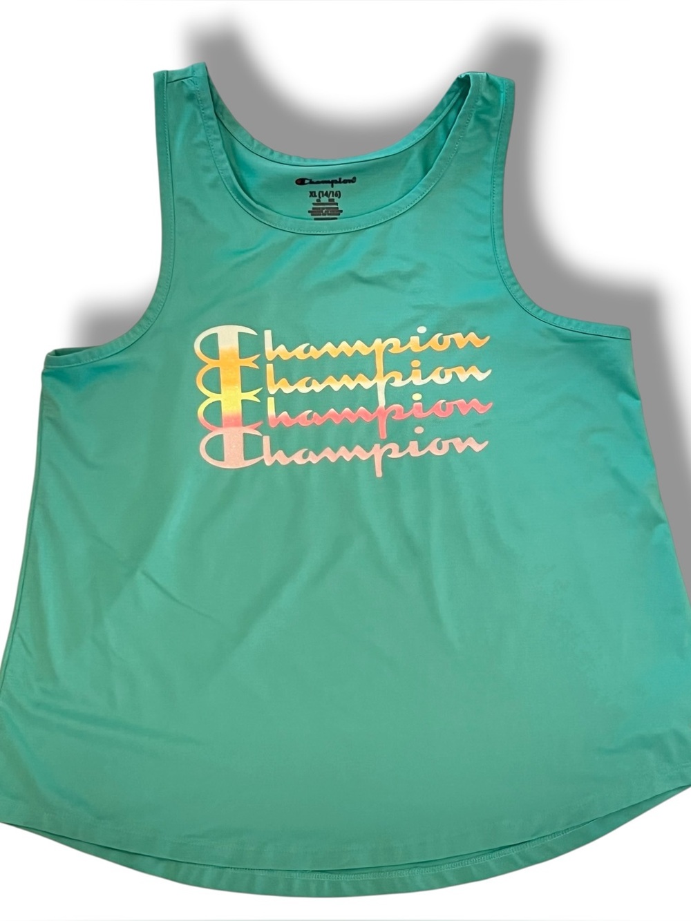 Champion Girls Everyday Active Tank Pacific Aqua Sz XL 14/16 D-2
